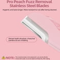 thumbnail image 5 of Dermaplane Razor for Women Face with 7 Replaceable Blades and LED Light, 3 Speeds Women Razor Remove Peach Fuzz and Dead skin, Facial Hair Remover Help Absorption of Skincare, Rechargeable, Pink, 5 of 9