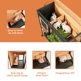 thumbnail image 4 of Indoor Wooden 2-Tier Rabbit Hutch with 2 Removable Trays, Outdoor Movable Bunny Cage with Asphalt Roof & Feeding Trough for 2-4 Rabbits, 4 of 9