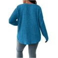 thumbnail image 4 of DAFPZW Women Pullover Tunic Tops Plus Size Casual Knit V Neck Lightweight Long Sleeve Sweaters, 4 of 7