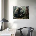 thumbnail image 4 of Autua Bear Cubs Forest Canvas Print Wall Decor for Living Room Bedroom Home Office 20x16in, 4 of 6