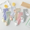 thumbnail image 3 of Calcetines de algodón hasta la pantorrilla para mujer, diseño de gato, con cara de gatito, bonitos calcetines de dibujos animados de moda, calcetines de algodón con animales, 3 of 6