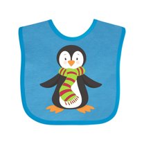 Inktastic Cute Penguin, Little Penguin, Penguin with Scarf Boys or Girls Baby Bib