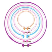PIXNOR 5pcs 12.7cm / 16.5cm / 20cm / 24cm / 27.2cm Tambour Embroidery Circle Cross Stitch Ring (Random Color)