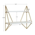 thumbnail image 2 of Kate and Laurel Melita 2 Tier Wood and Metal Wall Shelf, White/Gold 2 Shelves, 2 of 6