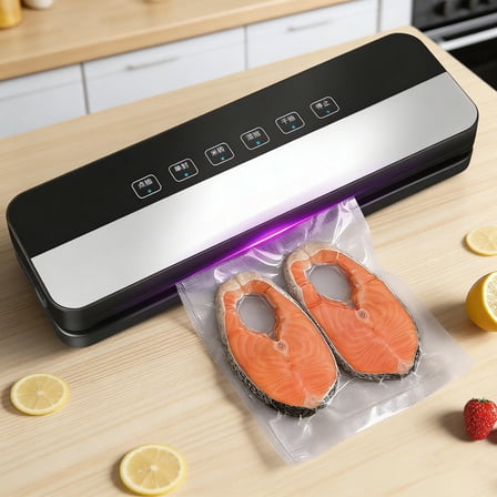 Automatic Vacuum Sealer Machine with 30 Bags, -65kPa One-Touch Food Sealer for Dry & Moist Preservation, 35cm Extended Seal, Kitchen Storage