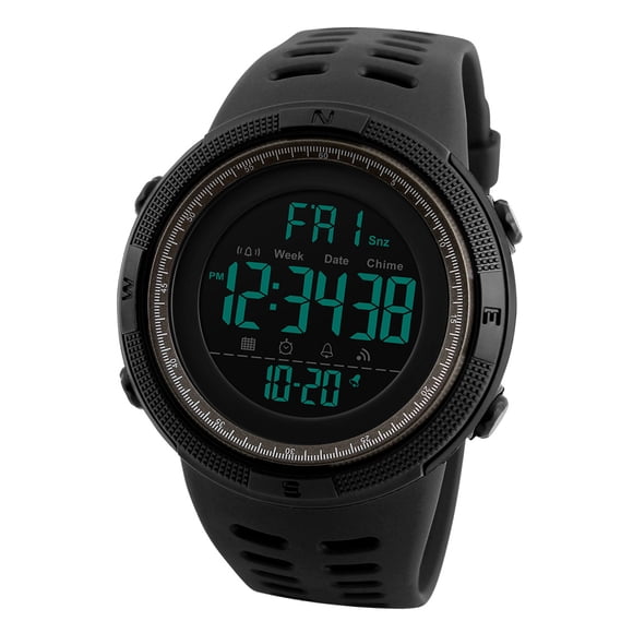 SKMEI Montres de Sport pour Hommes Compte à Rebours Montre Double Heure Alarme Chronographe Montres-Bracelets Numériques 50 m d'Eau
