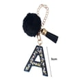 thumbnail image 5 of Ziurtnc Cup Chain Shiny Heart Sequin Initial Shape Pendant Tumbler Charm Epoxy Resin Initials Keychain with Plush Ball Tassel Decor, 5 of 8