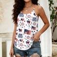 thumbnail image 5 of Patriotic Shirts for Women Patriotic Print Spaghetti Strap Sleeveless Square Neck Tank Top Patriotic Comfy Summer Travel Shirts,M,#01 White, 5 of 5