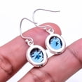 thumbnail image 2 of Blue Sapphire 925 Sterling Silver Earring 1.17", Blue Blue Sapphire Earring E_9507_348_109, New Year Sale, Valentin's Day Gift, 2 of 2