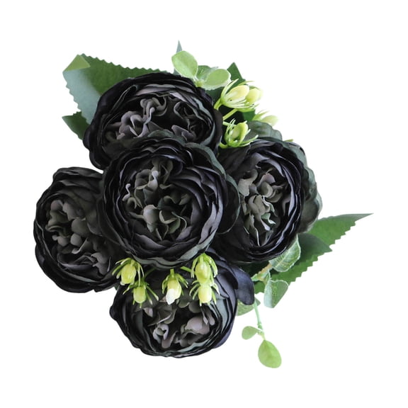 LEHOZIHEQ Peonies Artificial Flowers, Small Silk Flowers for Home Decor, Indoor Fake Bouquet Faux Floral Arrangements Dining Table Centerpieces (2pc)