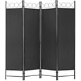 thumbnail image 2 of FDW 4 Panel Room Divider 6 ft Steel for Home Office Bedroom, Black, 2 of 7