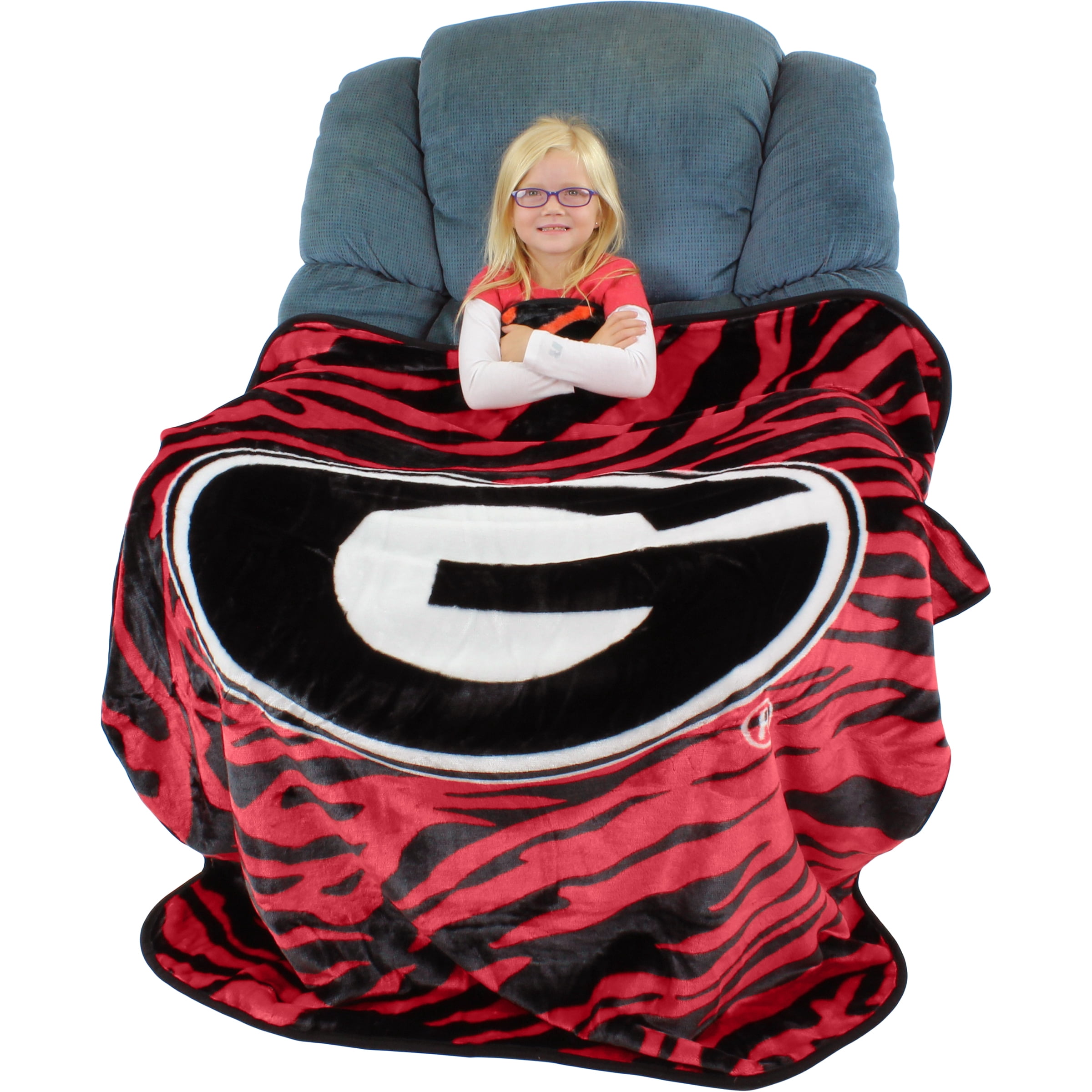 College Covers Everything Comfy Georgia Bulldogs Soft Raschel Throw Blanket, 60" x 50"