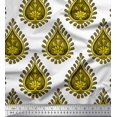 thumbnail image 1 of Soimoi Yellow Cotton Duck Fabric Floral Block Decor Fabric Printed Yard 42 Inch Wide, 1 of 3