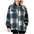 thumbnail image 3 of LSLJS Jacket for Women Zip up Mid Length Shackets Jackets Casual Plaid Print Jacket with Side Pockets Fall Outfits, S-2XL, 3 of 3