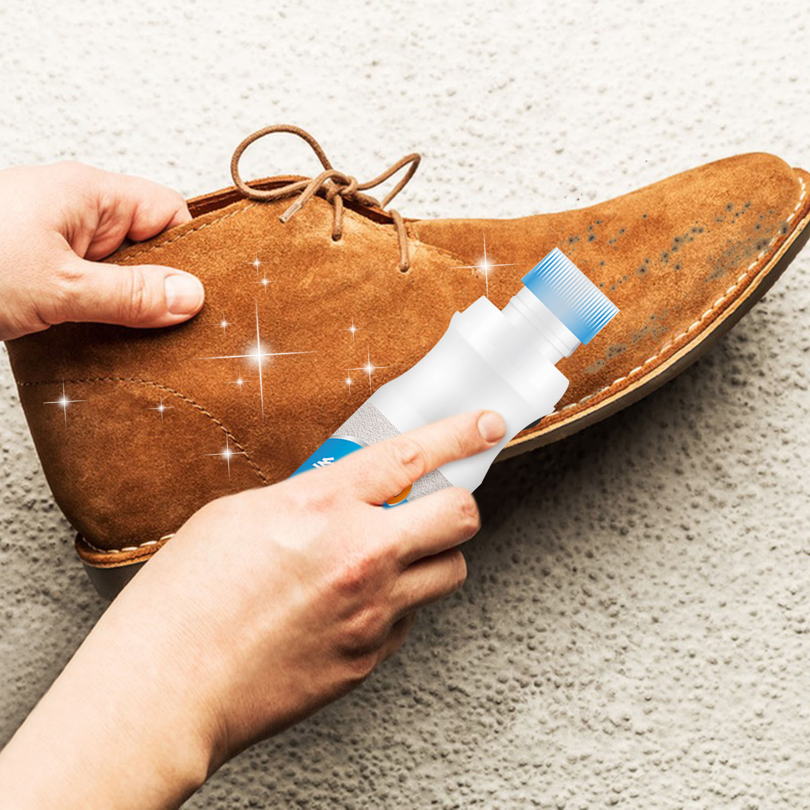 Kit De Nettoyage Pour Chaussures En Daim, Nubuck, Cuir - Nettoyant Moussant 100ml + Brosse + Serviette - Facile à Utiliser