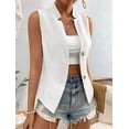 thumbnail image 5 of Women'S 2025 Summer Sleeveless Vest Casual Fully-Lined Slim Work Fashion Petite Elegant Tops White S, 5 of 10
