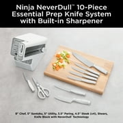 Ninja NeverDull Essential 10-Piece Knife System with Built-In Sharpener, Stain & Rust Resistant, K12010WH, White