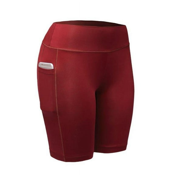 Women's Fitness Yoga Shorts Running Quick-dry Stretch Pants with Pocket