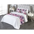 thumbnail image 3 of Anemone Flowers Bed Runner Set, Romance Vibe Spring Floral Scene Art with Watercolor Style Print, Decorative Bedding Scarf & 2 Pillow Shams for Hotels Homes, King, Pastel Pink Off White, by Ambesonne, 3 of 3