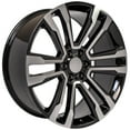 thumbnail image 3 of New 24 Inch Aluminum Wheel for 99-18 GMC Sierra Black Machined Rim, 3 of 6