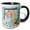 Black/White, variant on 3drose, Cupcake Eggs and Cooking Fun Frame with Pretty Watering Can with Flowers and Lemon, 11oz Two-tone Black Mug