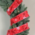 thumbnail image 2 of Northlight Metallic Red and White Snowflakes Wired Christmas Craft Ribbon 2.5" x 16 Yards, 2 of 3