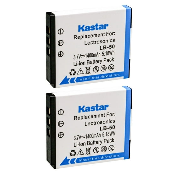 Kastar 2-Pack Battery Replacement for Lectrosonics LB-50 Battery, Lectrosonics SSM Transmitter & IFBR1B Receiver, IFBR1B Bodypack Receiver, Lectrosonics 40117