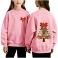 thumbnail image 2 of NAISIBABY Girls Christmas Sweatshirt, Fleece Lined Long Sleeve Crewneck Kids Fashion Festival Tops Pink 5T, 2 of 7