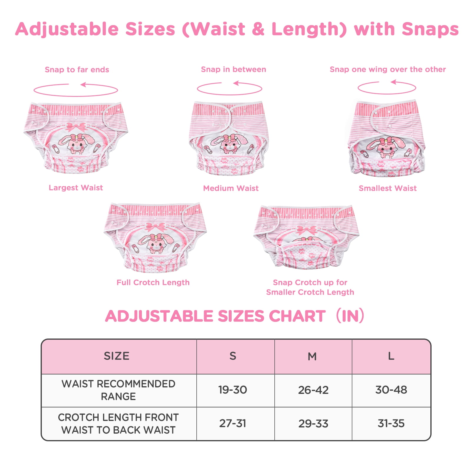 Littleforbig Washable Adjustable Reusable Waterproof Cloth Adult Diaper Wrap Cover - Baby Usagi