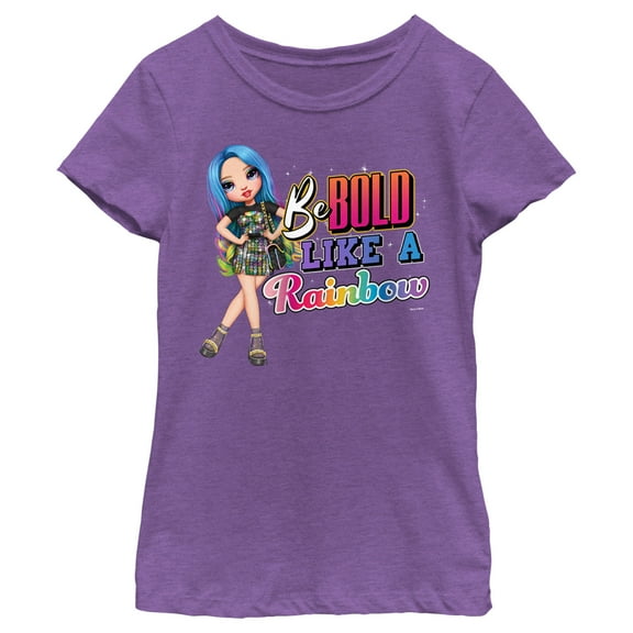 Girl's Rainbow High Amaya Be Bold Like a Rainbow Graphic Tee Purple Berry Medium