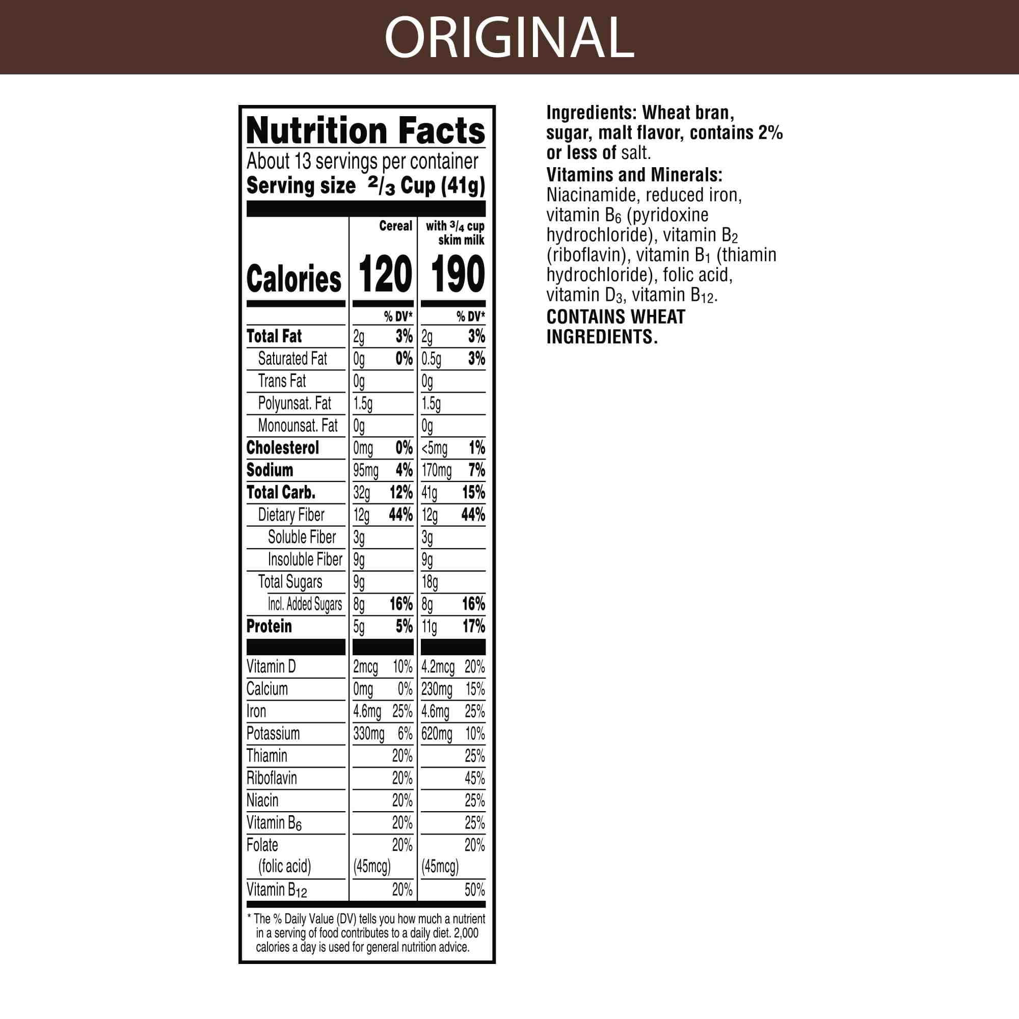 Kellogg's All Bran Original Cereal - 18.6 oz (Pack of 2)