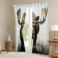 thumbnail image 3 of Homewish Wildlife Deer Blackout Curtains Set of 2 (52x84 Each) for Kids Teens,Jungle Animal Window Curtains,Black Brown Curtains and Drapes,Super Cozy Room Decor, 3 of 6