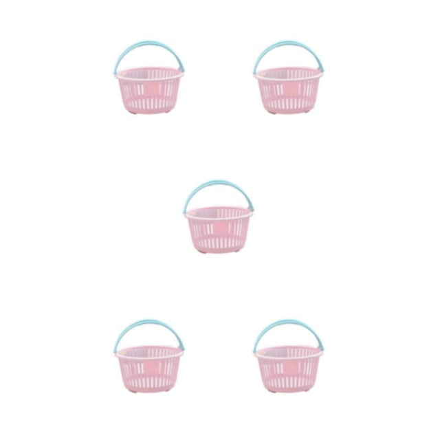 Decodeary Portable Storage Basket With Large Capacity For Convenient Sundry Storage There Are Various Styles To Choose From light pink circular 5Set
