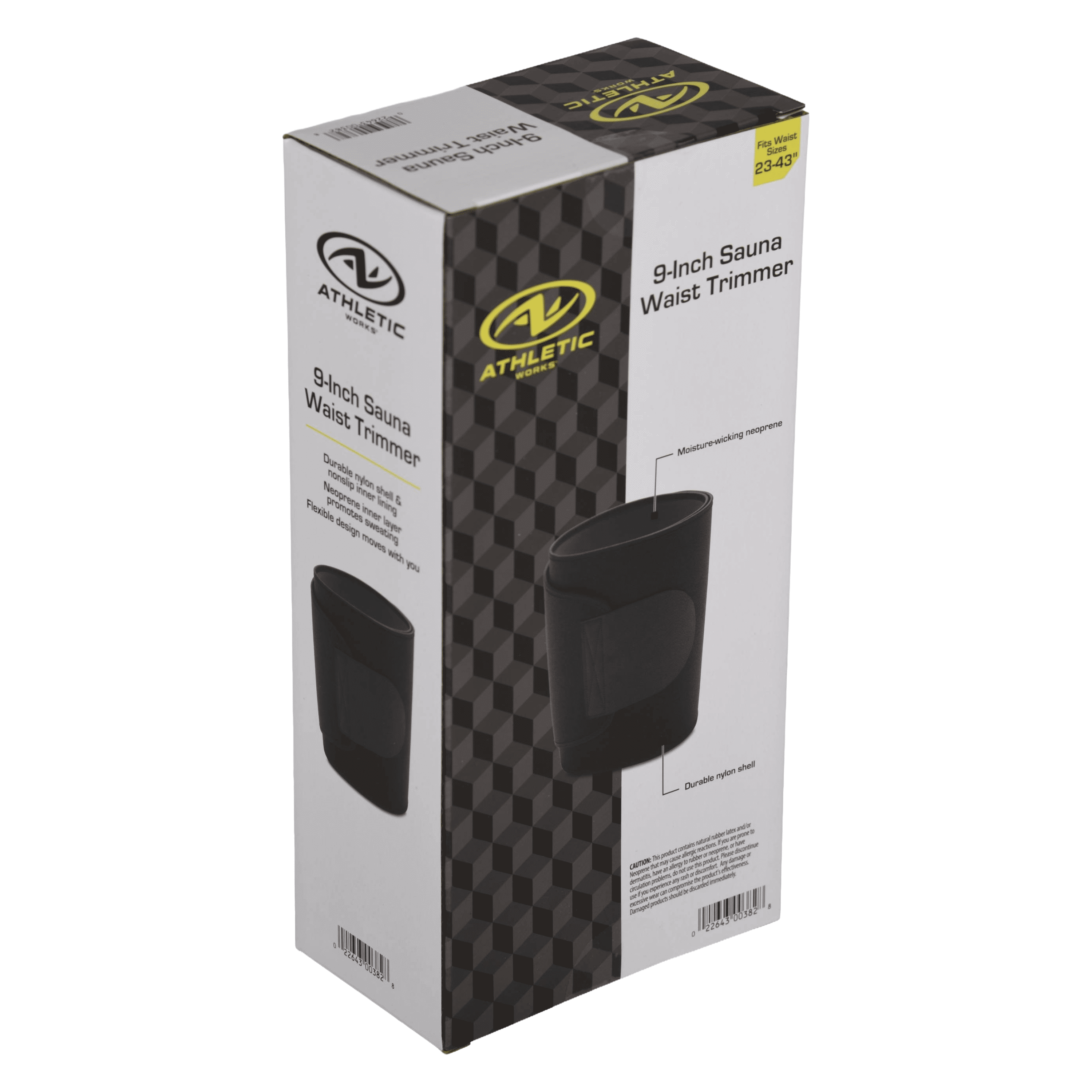 Athletic Works 9" Sauna Waist Trimmer, Adult, Black