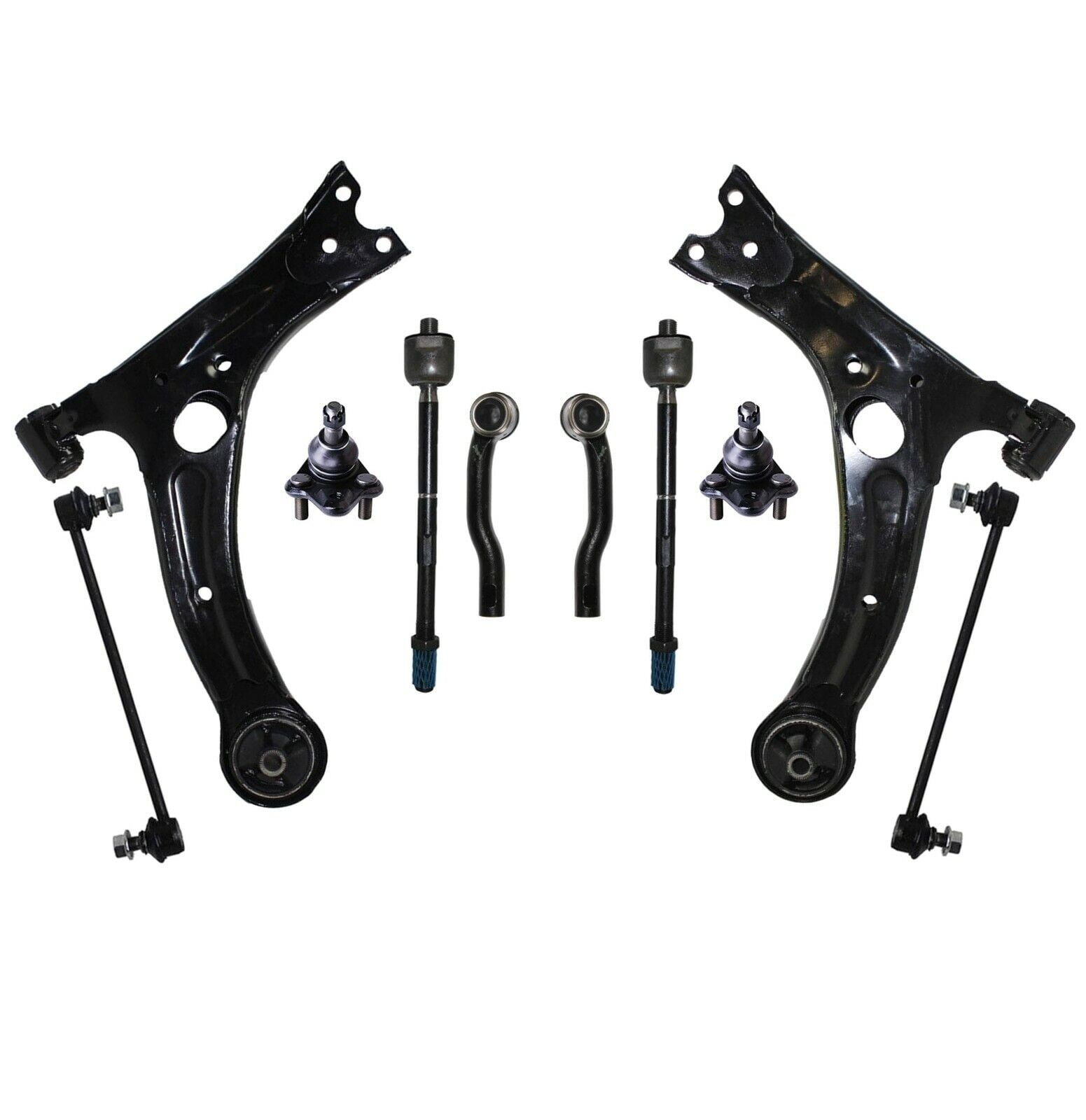 10 Pieces Lower Control Arm Ball Joints Tie Rod Ends & Sway Bar Links Complete Suspension Kit