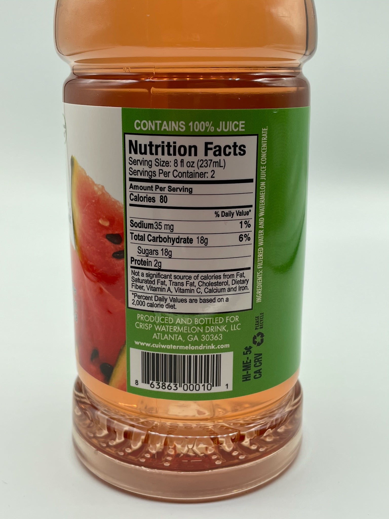 Cu'i Watermelon Juice Drink, 100% All Natural Watermelon Juice, 12 Pack, 16 fl oz
