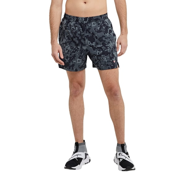 Champion, MVP with Total Support Pouch, Moisture Wicking, Lined Men's Shorts, 5" & 7", Crater Camo Black C Patch Logo, Small