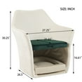 thumbnail image 2 of ZephyPaws 2 in 1 Pet Friendly Chair Furniture,Fluffy Fabric Upholstered Leisure Armchair with Lumbar Pillow for Living Room Bedroom Home and Office,White, 2 of 9