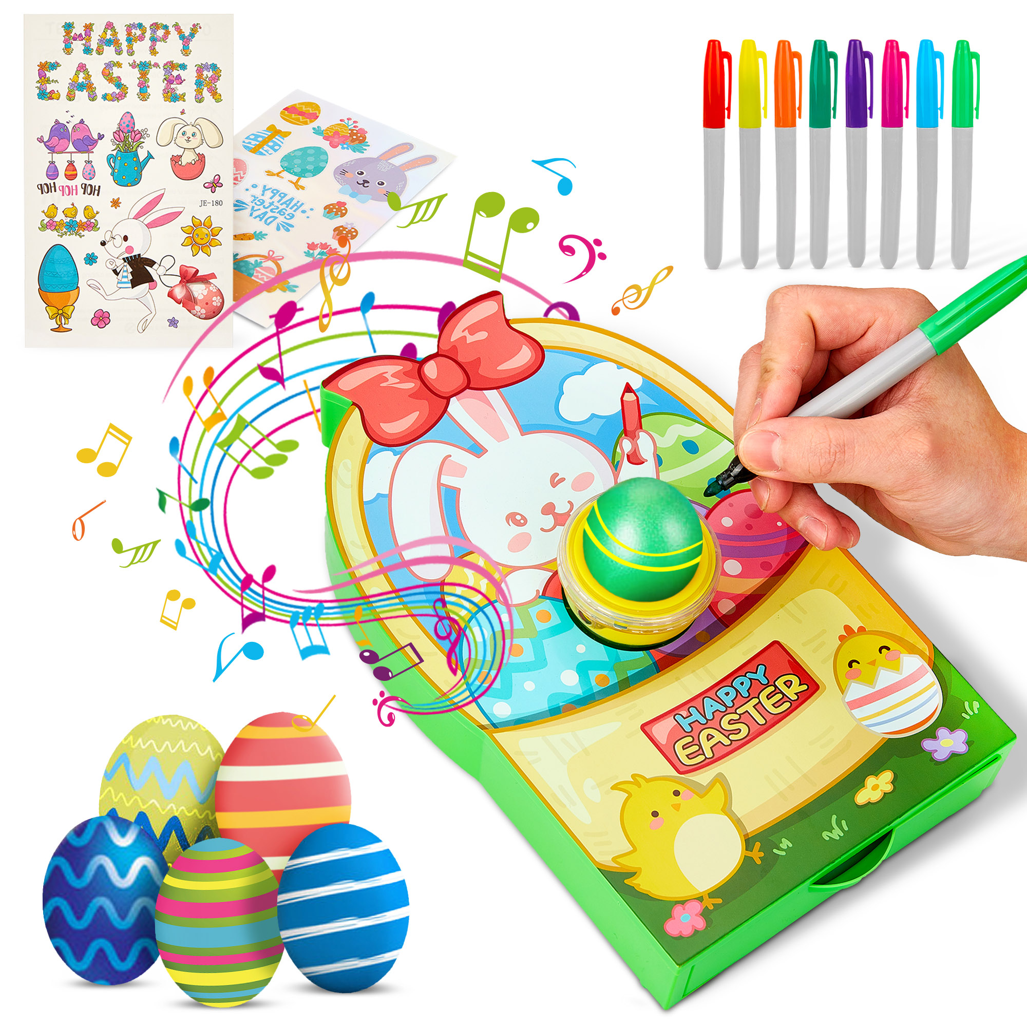 Crislove Easter Eggs Decorating Kit, Cute Bunny DIY Easter Decorating