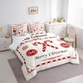 thumbnail image 3 of Manfei Ensemble de Douillette de Noël 7 Pcs pour Enfants, Ensembles de Literie Grand Traîneau de Noël, Ensembles de Draps Grand Cannes de Bonbon Blancs et Rouges, Décoration Intérieure Respirante, 3 of 6