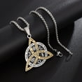 thumbnail image 3 of 1pc Viking Witch Celtic Knot Pendant Necklace - Stainless Steel Gothic Protection Amulet Jewelry for Women and Men, 3 of 4