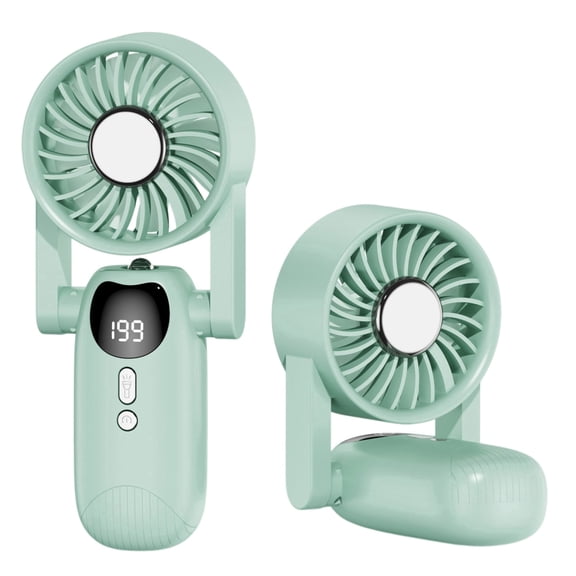 Sourcingbay Portable Handheld Cooling Fan 5-Speed Foldable Led Light 4000mAh Usb-C Rechargeable for Travel Work