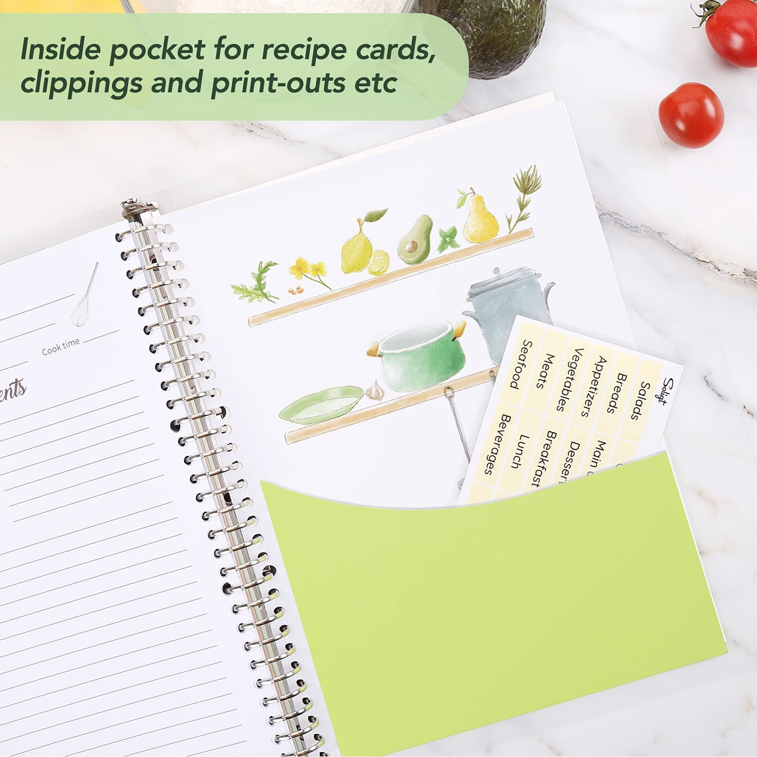 Recipe Book to Write in Your Own Recipes, Extra Large Personal Blank Recipe Notebook, Removable Recipe Journal Book Binder with 8 Dividers and 24 Tabs, Hold up to 240 Recipes