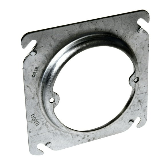 Raco Fixture Cover, 1 Gang, Galvanized Zinc, Square Box Type 767