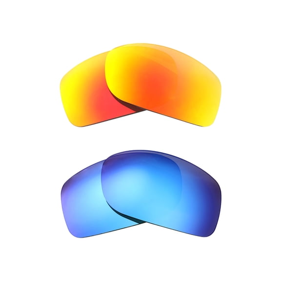 Walleva Polarized Fire Red   Ice Blue Replacement Lenses For Maui Jim Big Wave