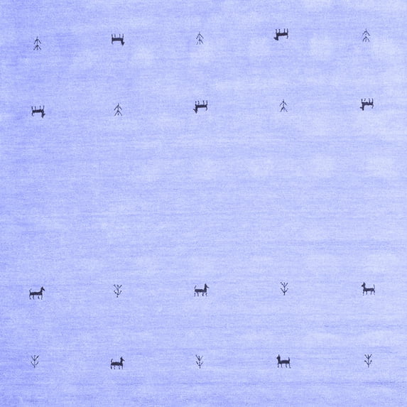 Ahgly Company Indoor Square Solid Blue Modern Area Rugs, 6' Square