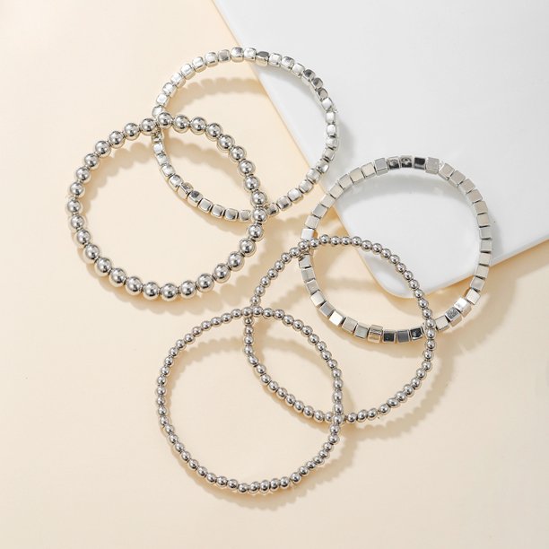 Pulsera de cuentas redondas CCB de estilo veraniego con personalidad de joyería, pulsera de cuentas cuadradas hecha a mano