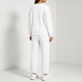 thumbnail image 6 of Gfyviroh Women's Textured Sweatsuits 2 Piece Outfits Crewneck Sweatshirts and Jogger Sweatpants Stylish Tracksuit Solid Lightweight Loose Casual Set, 6 of 8