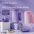 thumbnail image 2 of Unbranded Portable Coffee Cup 450ml Insulated Travel Mug, Purple, 2 of 4