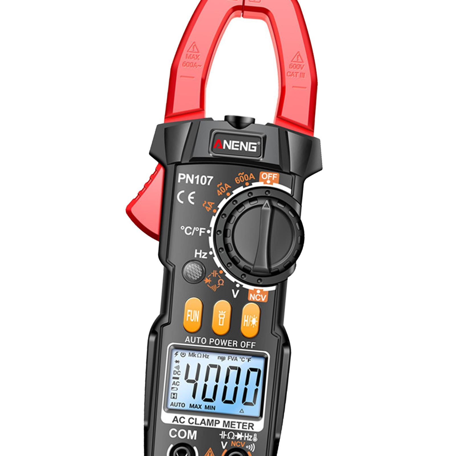 Miulika Clamp Meter Multimeter Easy Carrying Smart Tester Multifunction Sturdy Voltage Meter for Fuses Auto Circuit Troubleshooting , Red